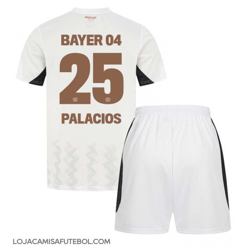 Camisa de Futebol Bayer Leverkusen Exequiel Palacios #25 Equipamento Secundário Infantil 2024-25 Manga Curta (+ Calças curtas)